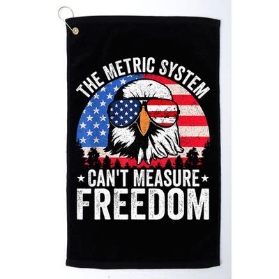 The Metric System CanT Measure Freedom Eagle 4th Of July Golf Towel