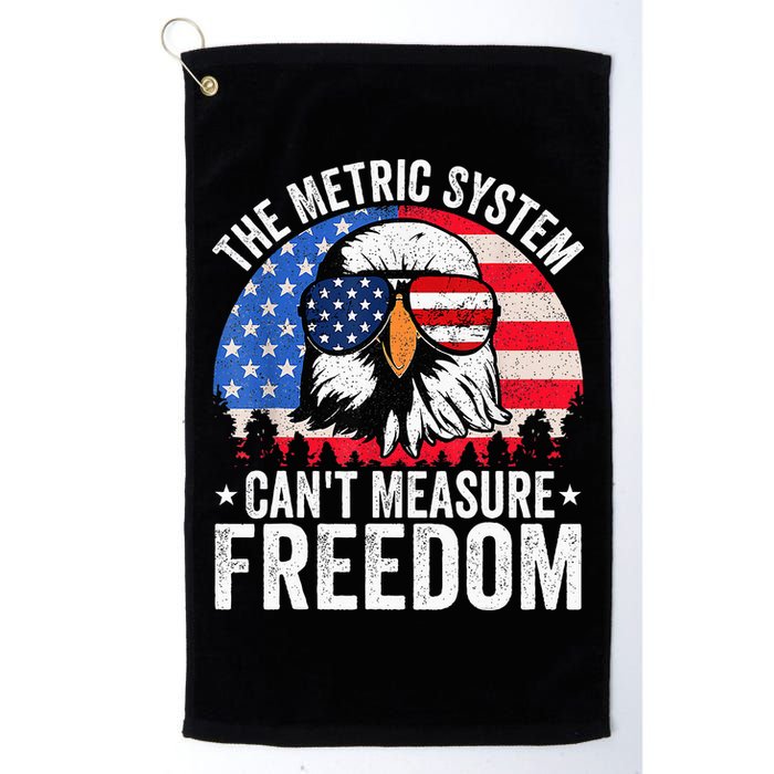 The Metric System CanT Measure Freedom Eagle 4th Of July Golf Towel