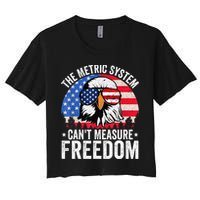 The Metric System CanT Measure Freedom Eagle 4th Of July Crop Top