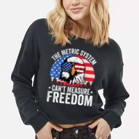 The Metric System CanT Measure Freedom Eagle 4th Of July Cropped Pullover Crew