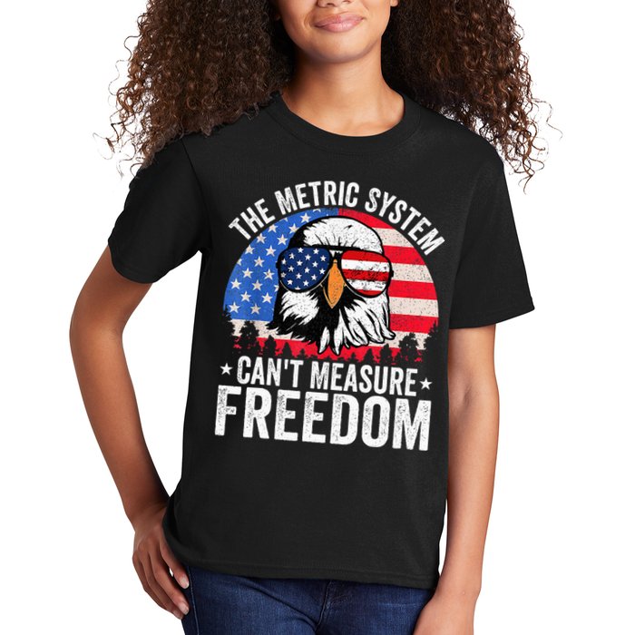 The Metric System CanT Measure Freedom Eagle 4th Of July Kids T-Shirt