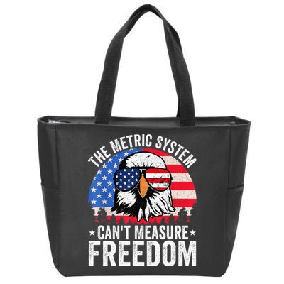 The Metric System CanT Measure Freedom Eagle 4th Of July Zip Tote Bag