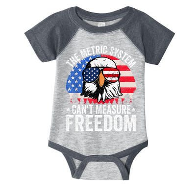 The Metric System CanT Measure Freedom Eagle 4th Of July Infant Baby Jersey Bodysuit