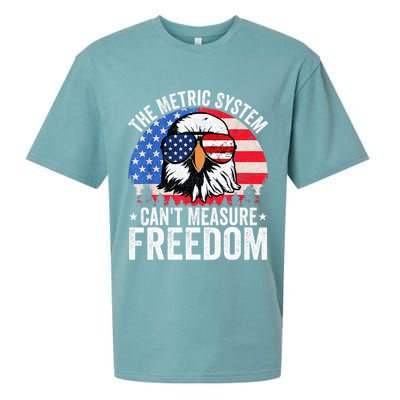 The Metric System CanT Measure Freedom Eagle 4th Of July Sueded Cloud Jersey T-Shirt