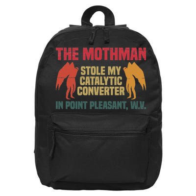 The Mothman Stole My Catalytic Converter In Point Vintage 16 in Basic Backpack
