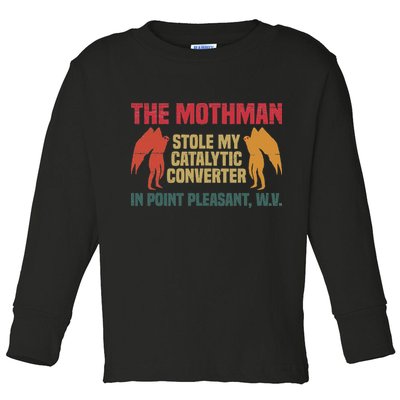 The Mothman Stole My Catalytic Converter In Point Vintage Toddler Long Sleeve Shirt