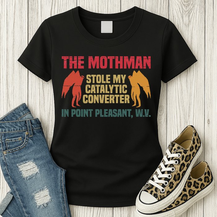 The Mothman Stole My Catalytic Converter In Point Vintage Womens T-Shirt