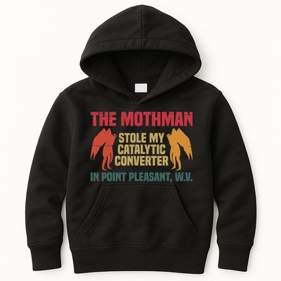 The Mothman Stole My Catalytic Converter In Point Vintage Kids Hoodie