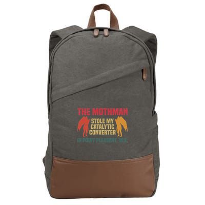 The Mothman Stole My Catalytic Converter In Point Vintage Cotton Canvas Backpack