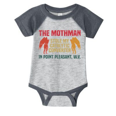 The Mothman Stole My Catalytic Converter In Point Vintage Infant Baby Jersey Bodysuit