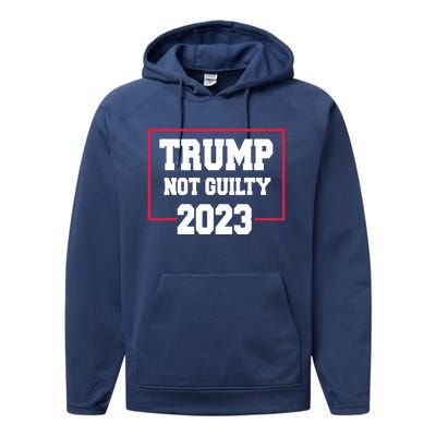 Trump Mug Shot, Trump Not Guilty Pro Trump Supporter Performance Fleece Hoodie