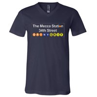 The Mecca Station 34th Street New York Basketball V-Neck T-Shirt