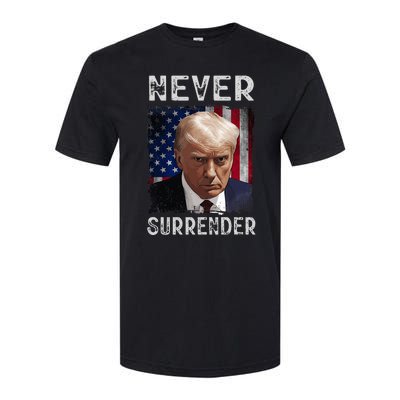 T.rump M.ug S.hot Wanted Save America 2024 Never Surrender Softstyle® CVC T-Shirt