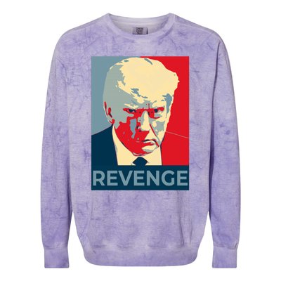 Trump Mug Shot Revenge Gift Colorblast Crewneck Sweatshirt