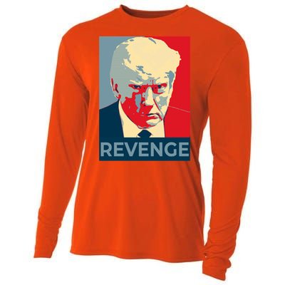 Trump Mug Shot Revenge Gift Cooling Performance Long Sleeve Crew