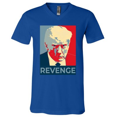 Trump Mug Shot Revenge Gift V-Neck T-Shirt