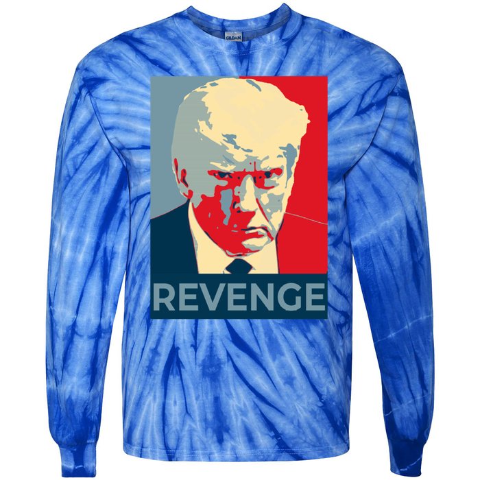 Trump Mug Shot Revenge Gift Tie-Dye Long Sleeve Shirt