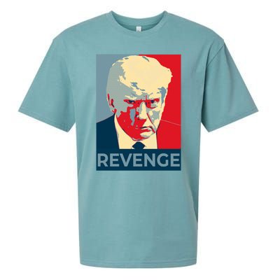 Trump Mug Shot Revenge Gift Sueded Cloud Jersey T-Shirt