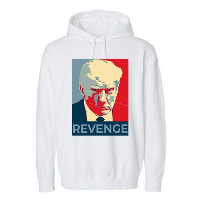 Trump Mug Shot Revenge Gift Garment-Dyed Fleece Hoodie