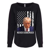 Trump Mug Shot Donald Trump Mug Shot Never Surrender Womens California Wash Sweatshirt