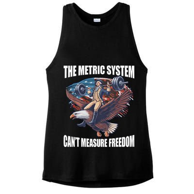 The Metric System CanT Measure Freedom Funny 4th Of July Ladies PosiCharge Tri-Blend Wicking Tank