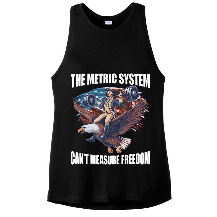 The Metric System CanT Measure Freedom Funny 4th Of July Ladies PosiCharge Tri-Blend Wicking Tank