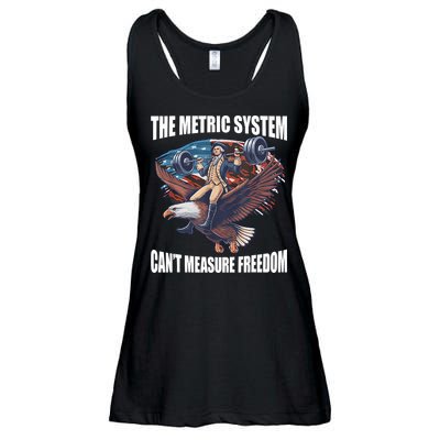 The Metric System CanT Measure Freedom Funny 4th Of July Ladies Essential Flowy Tank