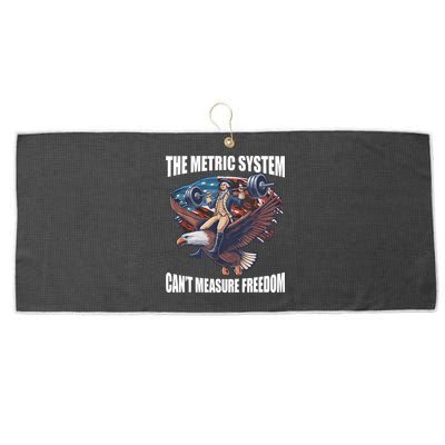 The Metric System CanT Measure Freedom Funny 4th Of July Large Microfiber Waffle Golf Towel