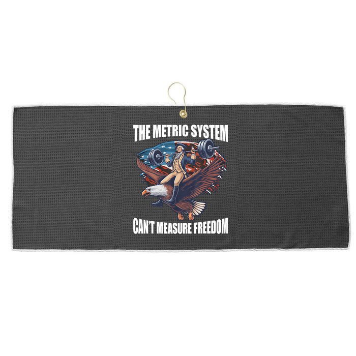 The Metric System CanT Measure Freedom Funny 4th Of July Large Microfiber Waffle Golf Towel