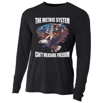 The Metric System CanT Measure Freedom Funny 4th Of July Cooling Performance Long Sleeve Crew