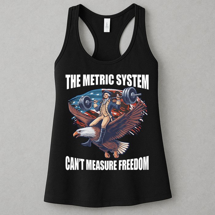 The Metric System CanT Measure Freedom Funny 4th Of July Womens Tank Top