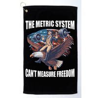 The Metric System CanT Measure Freedom Funny 4th Of July Golf Towel