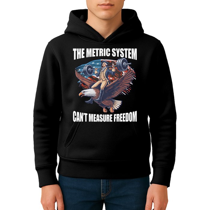 The Metric System CanT Measure Freedom Funny 4th Of July Kids Hoodie