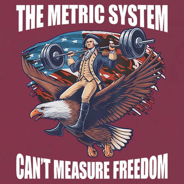 The Metric System CanT Measure Freedom Funny 4th Of July 16oz Travel Tumbler