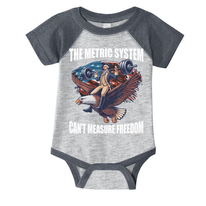 The Metric System CanT Measure Freedom Funny 4th Of July Infant Baby Jersey Bodysuit