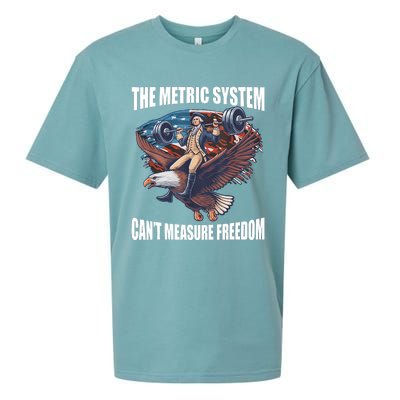 The Metric System CanT Measure Freedom Funny 4th Of July Sueded Cloud Jersey T-Shirt