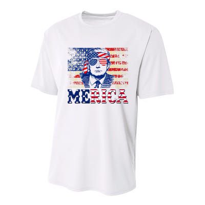 Trump Merica Shirts Fourth 4th Of July Trump American Flag Youth Performance Sprint T-Shirt