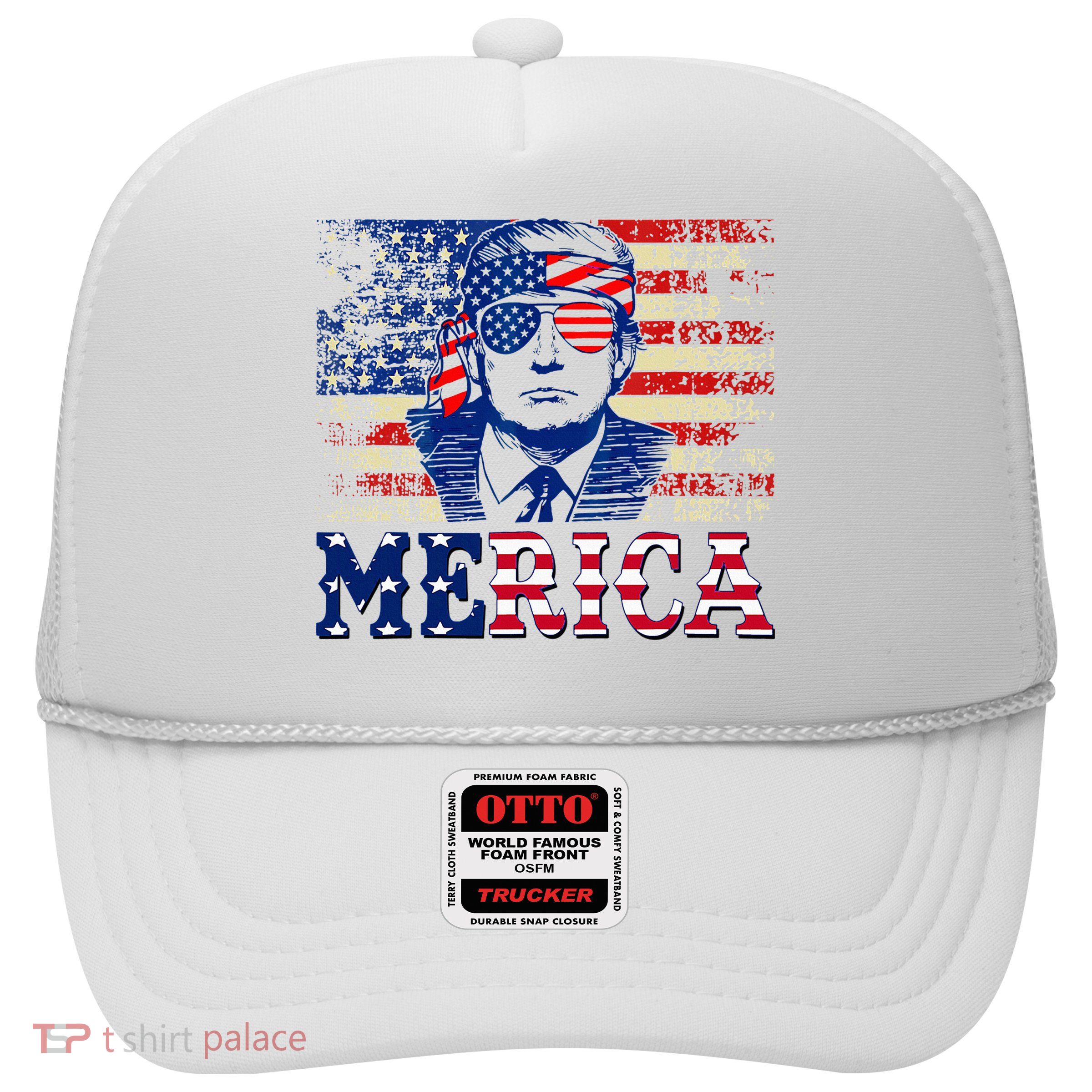 Trump Merica Shirts Fourth 4th Of July Trump American Flag Trucker Hat