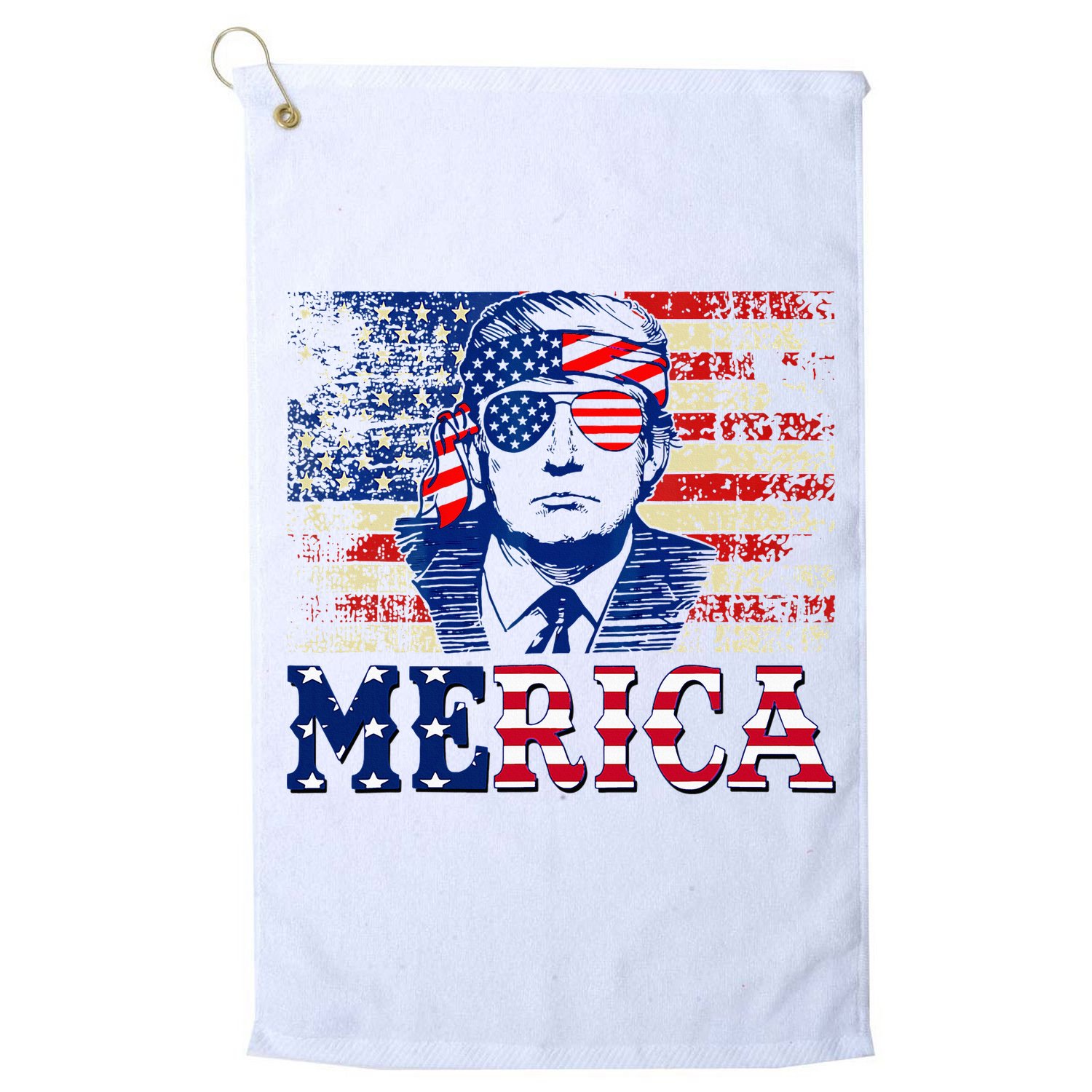 Trump Merica Shirts Fourth 4th Of July Trump American Flag Golf Towel