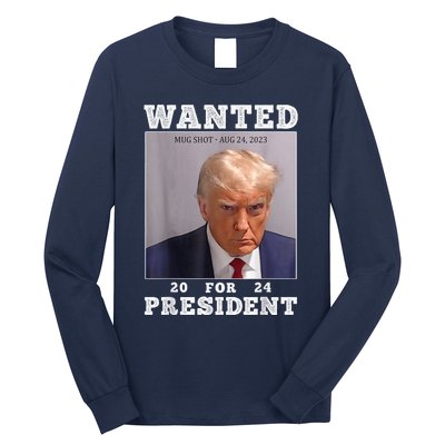 Trump Mug Shot - Donald Trump Mug Shot - Never Surrender Long Sleeve Shirt