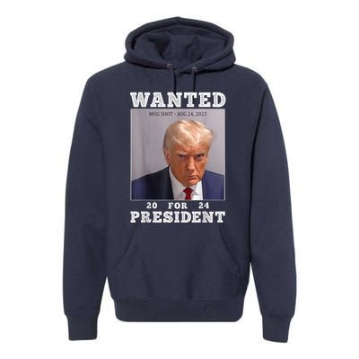 Trump Mug Shot - Donald Trump Mug Shot - Never Surrender Premium Hoodie