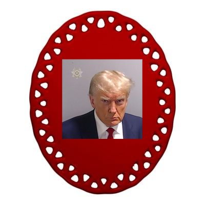 Trump Mug Shot Trump Jail Trump Arrested Ceramic Oval Ornament