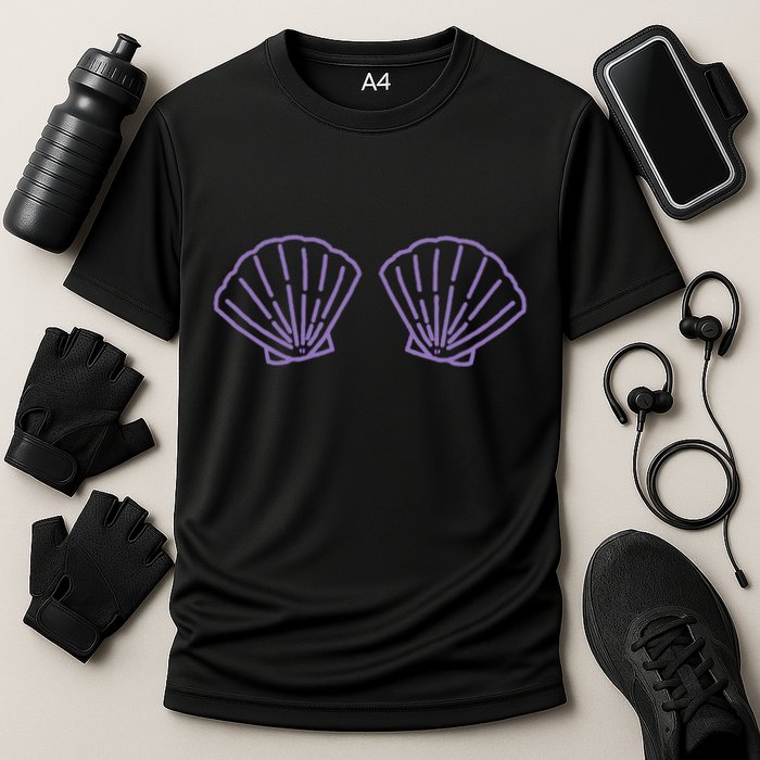Two Mermaid Shell Bra Mermaid Bra Bikini Costume Cooling Performance Crew T-Shirt