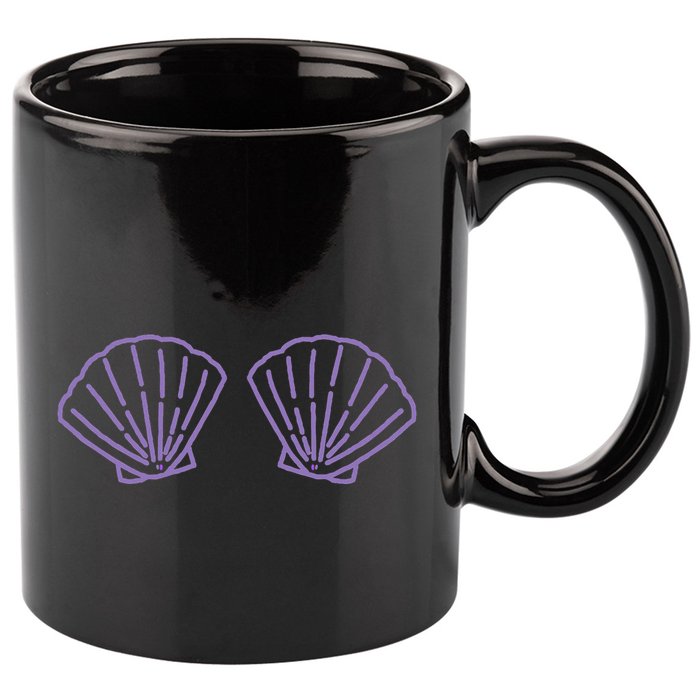 Two Mermaid Shell Bra Mermaid Bra Bikini Costume 11oz C Handle Ceramic Mug