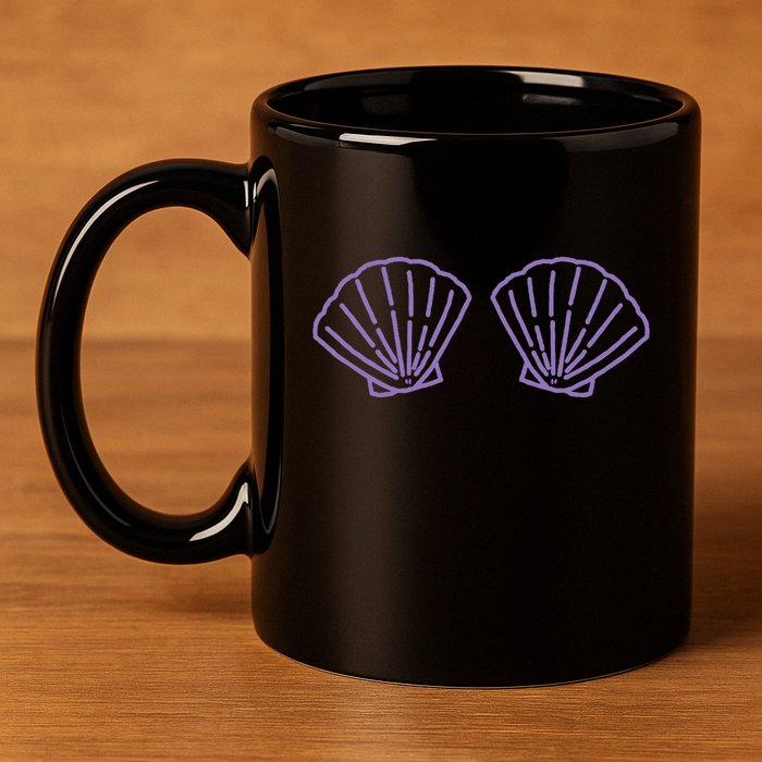 Two Mermaid Shell Bra Mermaid Bra Bikini Costume 11oz C Handle Ceramic Mug