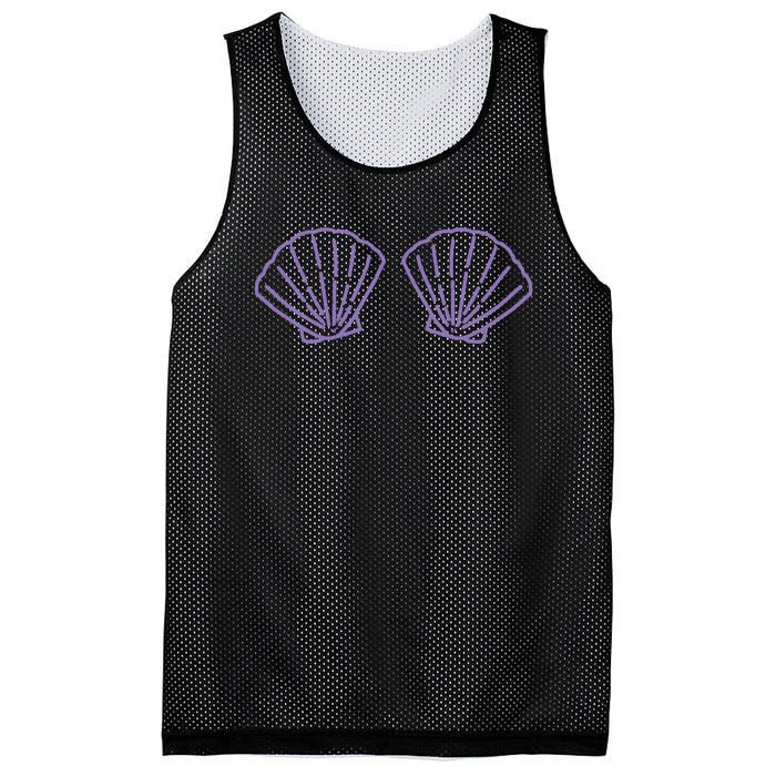 Two Mermaid Shell Bra Mermaid Bra Bikini Costume Mesh Reversible Basketball Jersey Tank