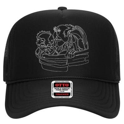 The Muppets Statler And Waldorf Heckling Outline High Crown Mesh Back Trucker Hat