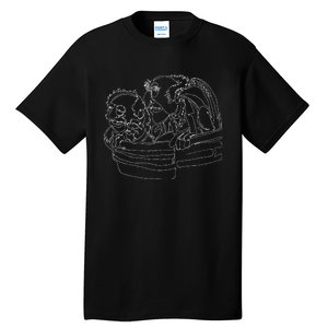 The Muppets Statler And Waldorf Heckling Outline Tall T-Shirt