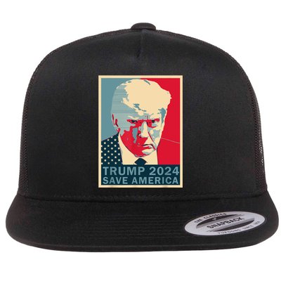 Trump Mug Shot 2024 Save America Trump Flat Bill Trucker Hat