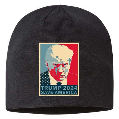 Trump Mug Shot 2024 Save America Trump Sustainable Beanie